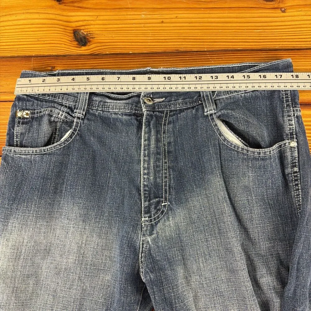 Southpole Jeans Size 36x31 Blue Dark Wash Denim 4180 Vintage Y2K Baggy